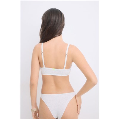 Sujetador top algodón copas extraíbles gris