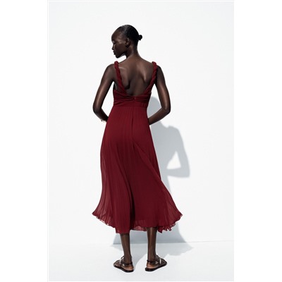 PLEATED MIDI DRESS