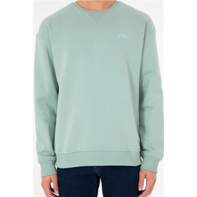 Erkek Su Yeşili Basic Sweatshirt