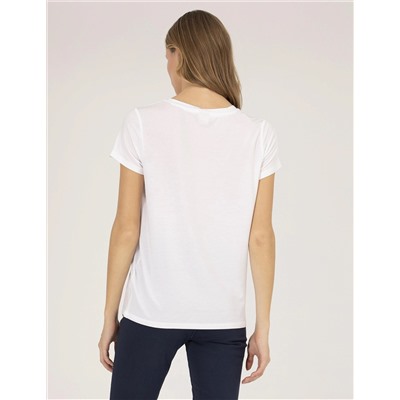 Beyaz Comfort Fit V Yaka Basic Tişört