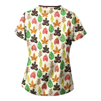 UA Leaf Of Faith Espresso Mock Wrap Scrub Top