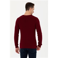 Erkek Bordo Basic Kazak