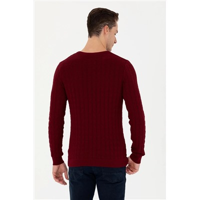 Erkek Bordo Basic Kazak