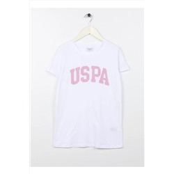 U.S. Polo Assn., Baskılı Beyaz Kız Çocuk T-shirt Kean-ıy23