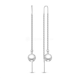 Серьги-продёвки из серебра родированные 925 пробы 211161р
