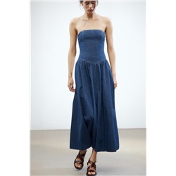 DENIM TRF MIDI DRESS