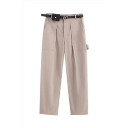 Pantalón recto Beige