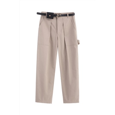 Pantalón recto Beige