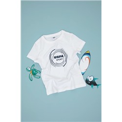 U.S. Polo Assn., Erkek Çocuk Beyaz Bisiklet Yaka Tişört 50300377-vr013