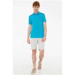 Erkek Petrol Polo Yaka Basic T-Shirt