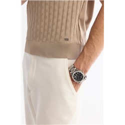 Vizon Polo Yaka Fermuarlı Rayon Triko T-Shirt