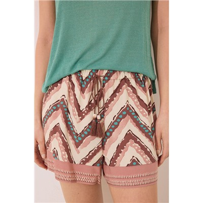 Pantalón corto viscosa estampado tribal