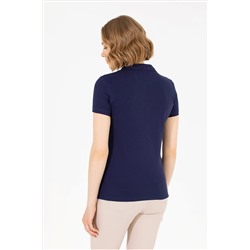 Kadın Lacivert Basic Polo Yaka Tişört