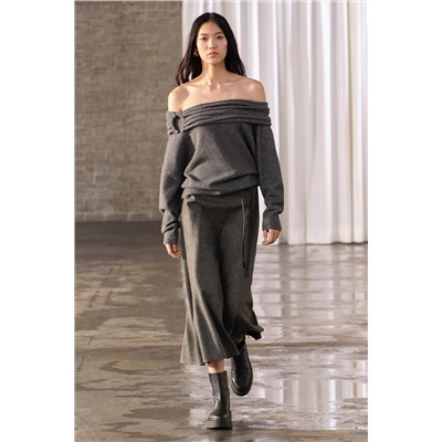 DRAPED KNIT SWEATER