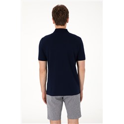 Erkek Regular Fit Polo Yaka Lacivert Basic Tişört