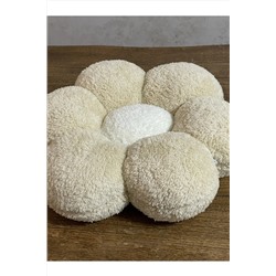 happyteks Papatya Sütlü Kahve Kırlent Peluş Yastık Dekor Yastık Tasarım papatyam