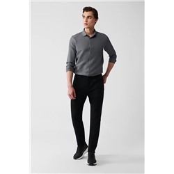 Avva Erkek Siyah Armürlü Esnek 5 Cep Slim Fit Dar Kesim Pantolon A31y3024 A31Y3024