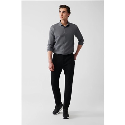 Avva Erkek Siyah Armürlü Esnek 5 Cep Slim Fit Dar Kesim Pantolon A31y3024 A31Y3024