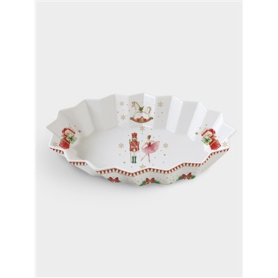 Блюдо, 25х17 см, фарфор P, овальное, белое, Щелкунчик и фея, Magie de Noel