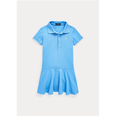 Girls 2-6x Stretch Cotton Mesh Polo Dress
