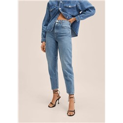 Vaqueros tapered tiro alto -  Mujer | MANGO OUTLET España