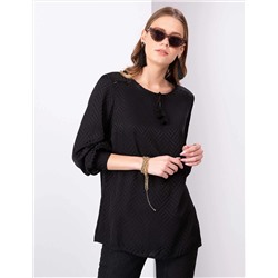 Siyah Comfort Fit Bluz