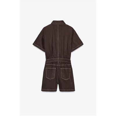 Z1975 SHORT SLEEVE DENIM PLAYSUIT