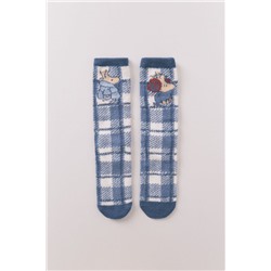 Calcetines largos pelo print cuadros Snoopy