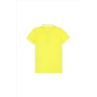 Erkek Çocuk Neon Sarı Polo Yaka Tişört