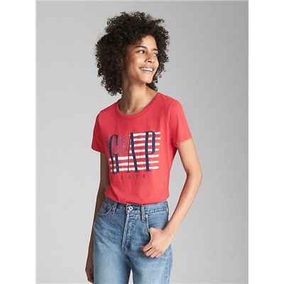 Logo Flag Short Sleeve Crewneck T-Shirt