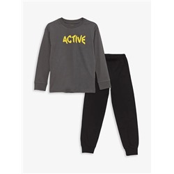 LC Waikiki Bisiklet Yaka Baskılı Uzun Kollu Erkek Çocuk Pijama Takımı, LCW Kids                                            
                                            Bisiklet Yaka Baskılı Uzun Kollu Erkek Çocuk Pijama Takımı