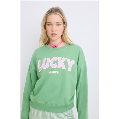 Sudadera felpa algodón verde