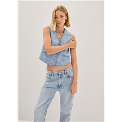 Chaleco vaquero costuras -  Mujer | MANGO OUTLET Melilla