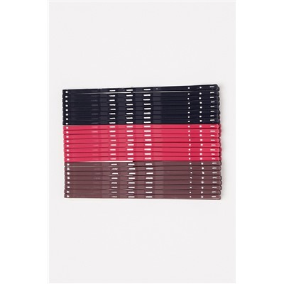 24 horquillas Marrón, rosa y negro