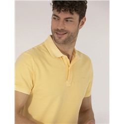 Açık Sarı Slim Fit Polo Yaka Tişört