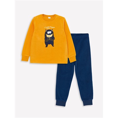 LC Waikiki Bisiklet Yaka Nakışlı Uzun Kollu Erkek Çocuk Pijama Takımı, LCW Kids                                            
                                            Bisiklet Yaka Nakışlı Uzun Kollu Erkek Çocuk Pijama Takımı