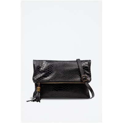 Bandolera de piel Negro