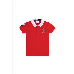 Erkek Çocuk Kırmızı Basic Polo Yaka T-Shirt