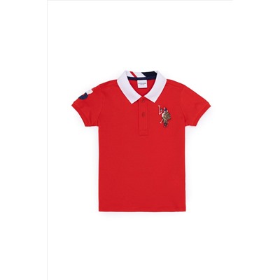 Erkek Çocuk Kırmızı Basic Polo Yaka T-Shirt