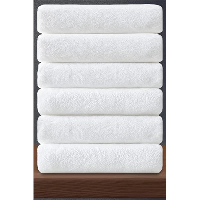 S&R, 6 Adet 70x140 Cm Beyaz Otel Banyo Havlusu 460 gram