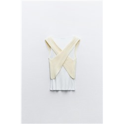 CONTRAST CHUNKY KNIT T-SHIRT