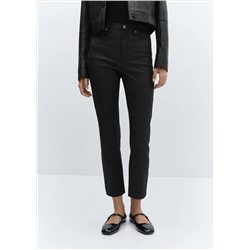 Jeans Claudia slim crop encerados
