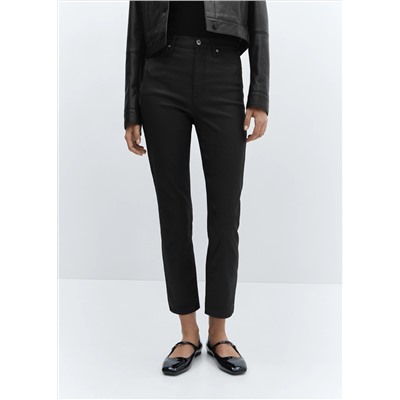 Jeans Claudia slim crop encerados