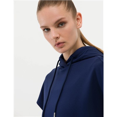 Lacivert Oversize Kapüşonlu Sweatshirt