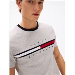 Embroidered Flag Stripe Logo T-Shirt