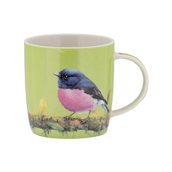 Кружка, 370 мл, фарфор P, зеленая, Малиновка, Bird Talk, 61136