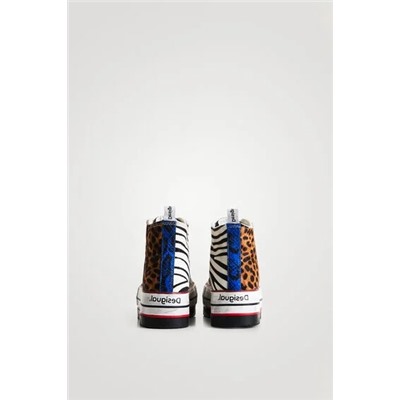 Sneakers altas plataforma print animal