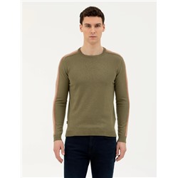 Haki Slim Fit Kazak