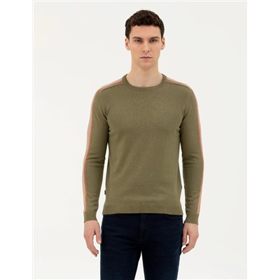 Haki Slim Fit Kazak