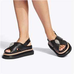 KURT GEIGER LONDON ORSON CROSS STRAP SANDAL